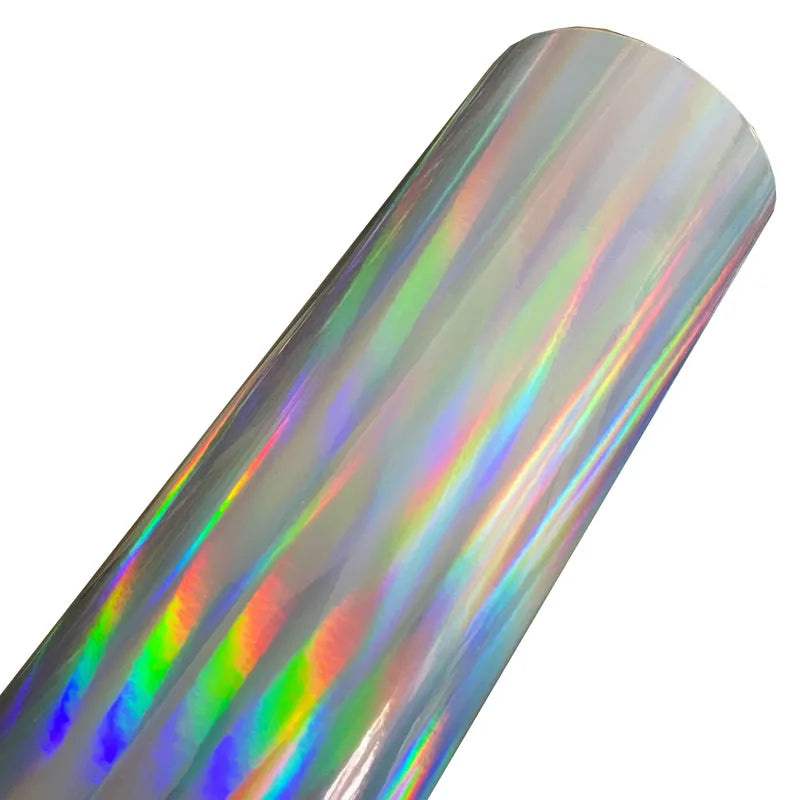 Gloss Holographic Chrome Vinyl Wrap Rainbow Finish Roll DIY Air-Release Adhesive Car Decal Wrapping