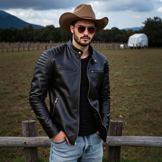 New 100% Cowhide Leather Jacket men Top Layer Clothes Men's Stand Collar Motorcycle Clothes Autumn Winter Plus Size motorcycle