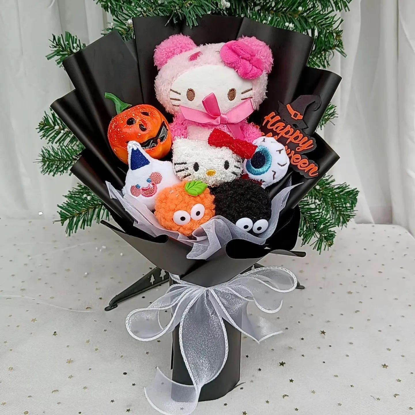 Hello Kitty Cartoon Plush Bouquet Anime Rose Flowers Doll Home Wedding Decoration Christmas Valentine's Day Gift