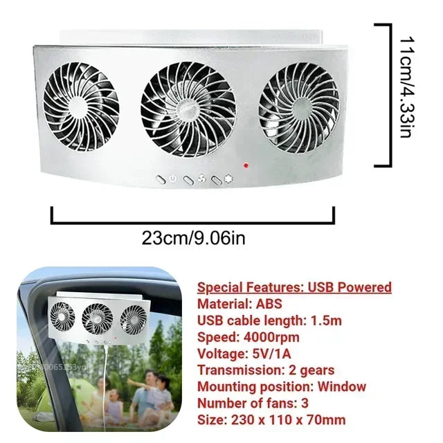 NEW Solar Powered Car Exhaust Fan Car Window Fan Cooling Radiator Energy Saving Auto Coole Portable Deodorization Ventilator