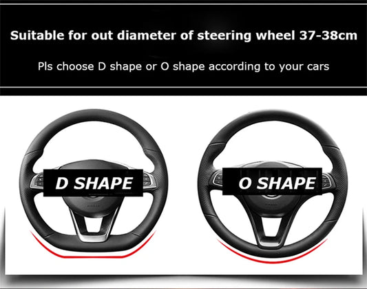 Carbon Fiber+Leather Car Steering Wheel Cover Non-Slip 38cm For Seat Tarraco Arona Ateca Ibiza Toledo Mii Leon Arosa Exeo ST FR