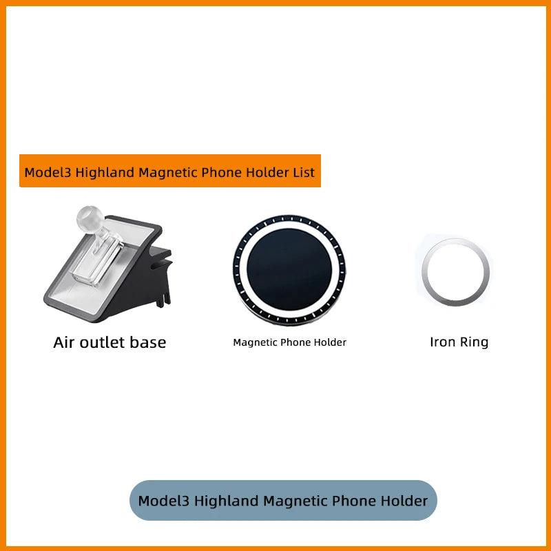 Car Phone Holder Mount for Tesla Model Y Junipe Model3 Highland Cold air low Temperature Charg Magnetic Car Phone Support Frame
