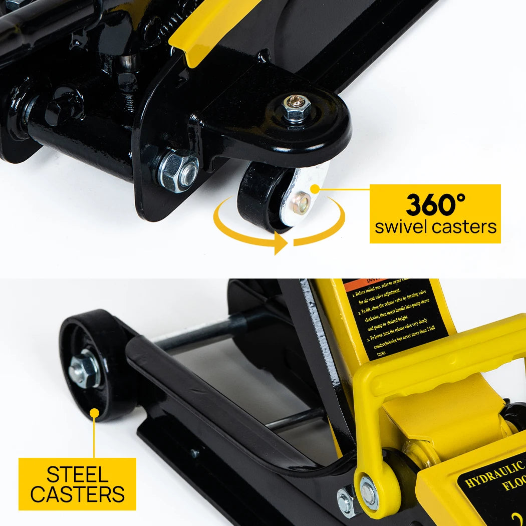 Low Profile Floor Jack 2.5 Ton Heavy Steel Single Piston Hydraulic Pump
