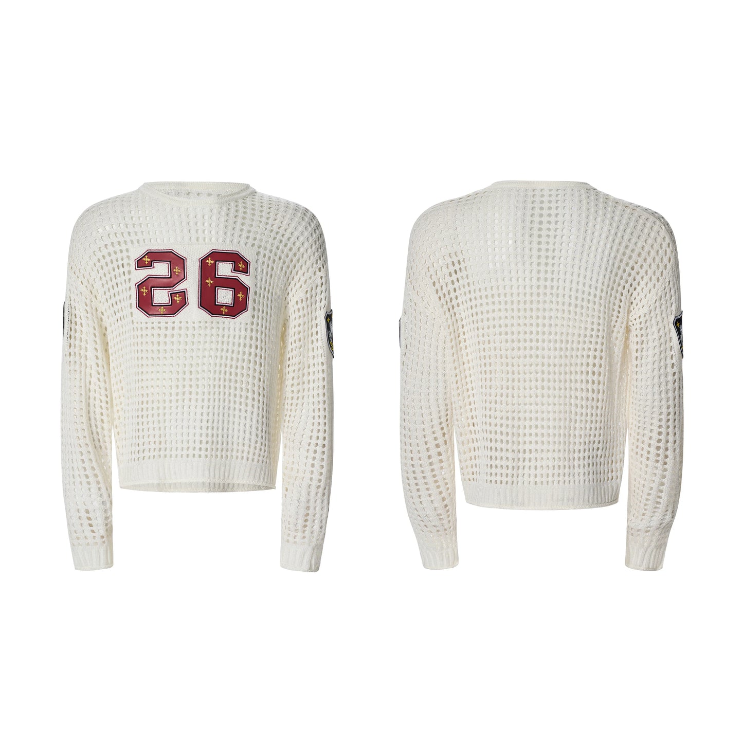 Black Hollow out Knitted Sweater for Men Spring Summer Thin Style Embroidery Punk Style Casual Wear Comfortable And Breathable