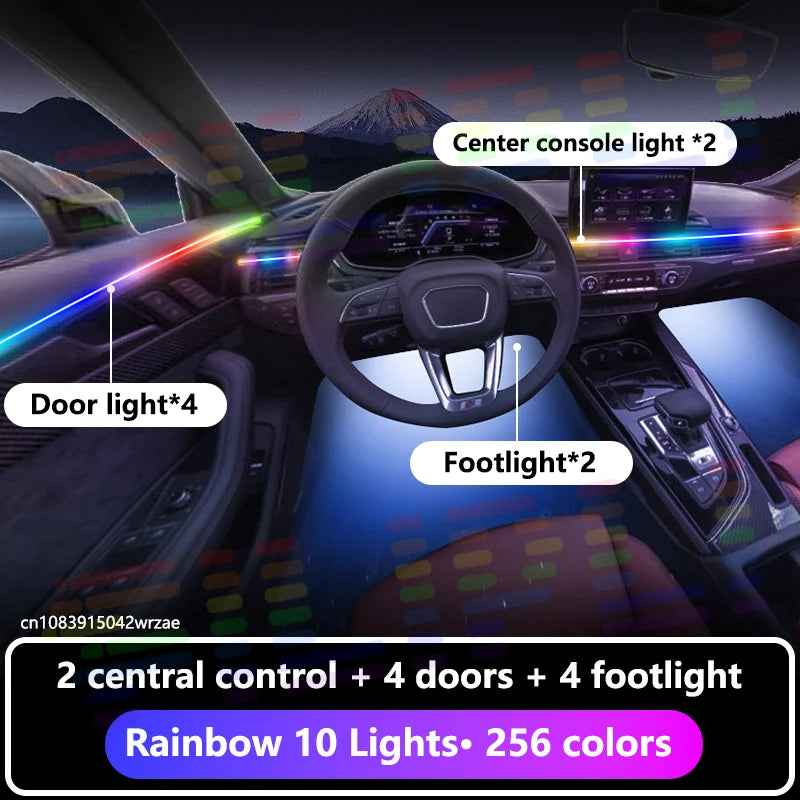 18 in 1 For Ford Transit Custom 2023-2026 Years Car Interior Ambient Lights Strips Breathing Lighting Kit App Control Auto LED s