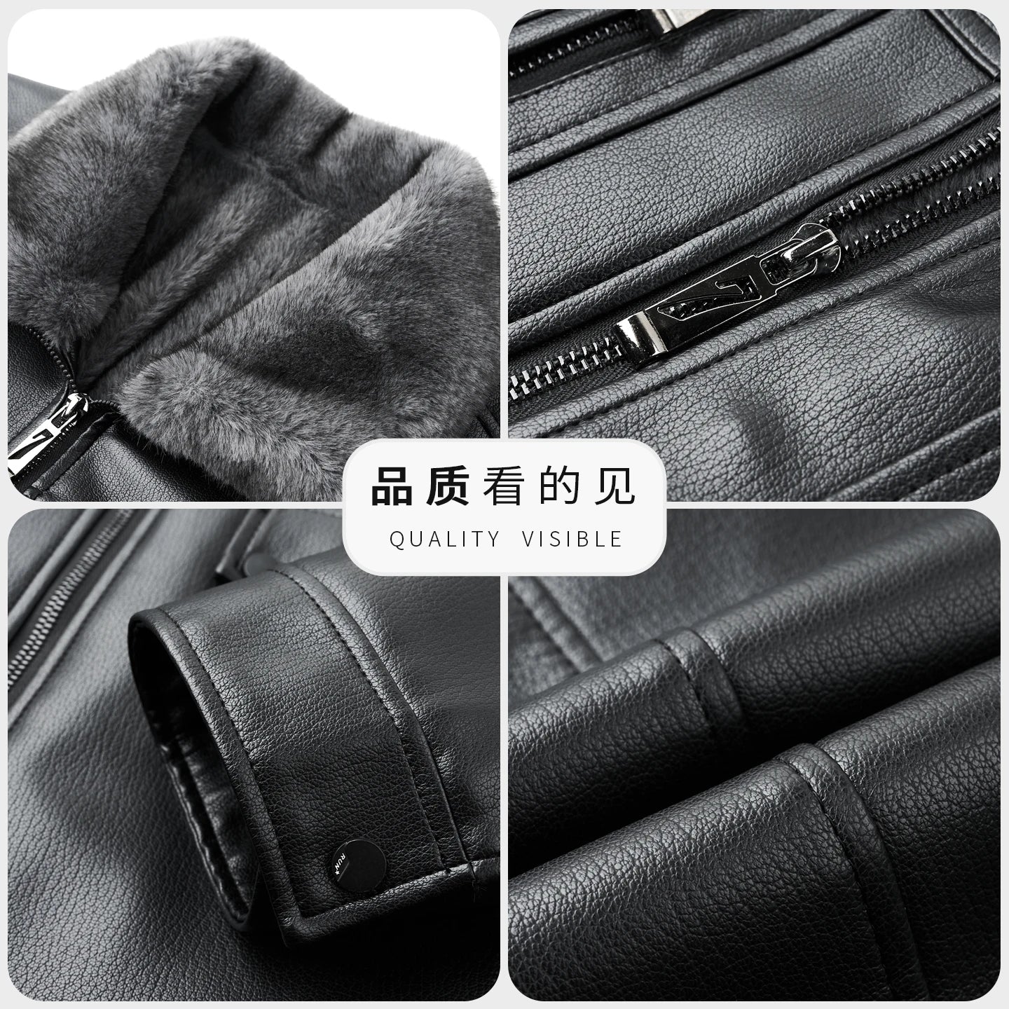 YXL-3302 Spring And Autumn Men's Genuine Leather Coat With Fur One Piece Collar Sheepskin Short Top Thickened And Warm Winter