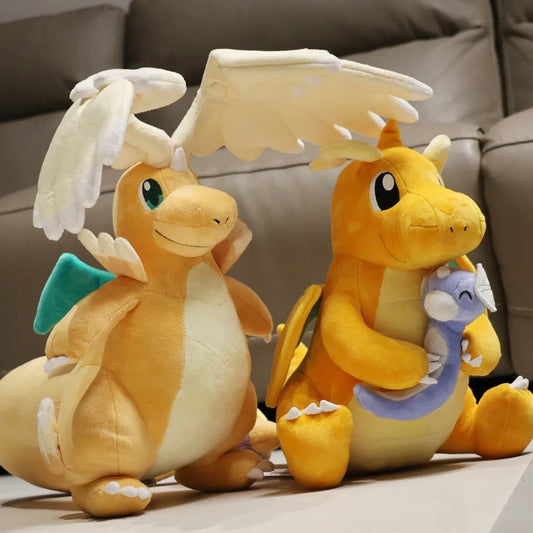 Pokemon Mega Dragonite Holding Dratini Sleeping Vaporeon Flareon Initial Pikachu Peluche Riding Gyarados Lapras Plush Doll