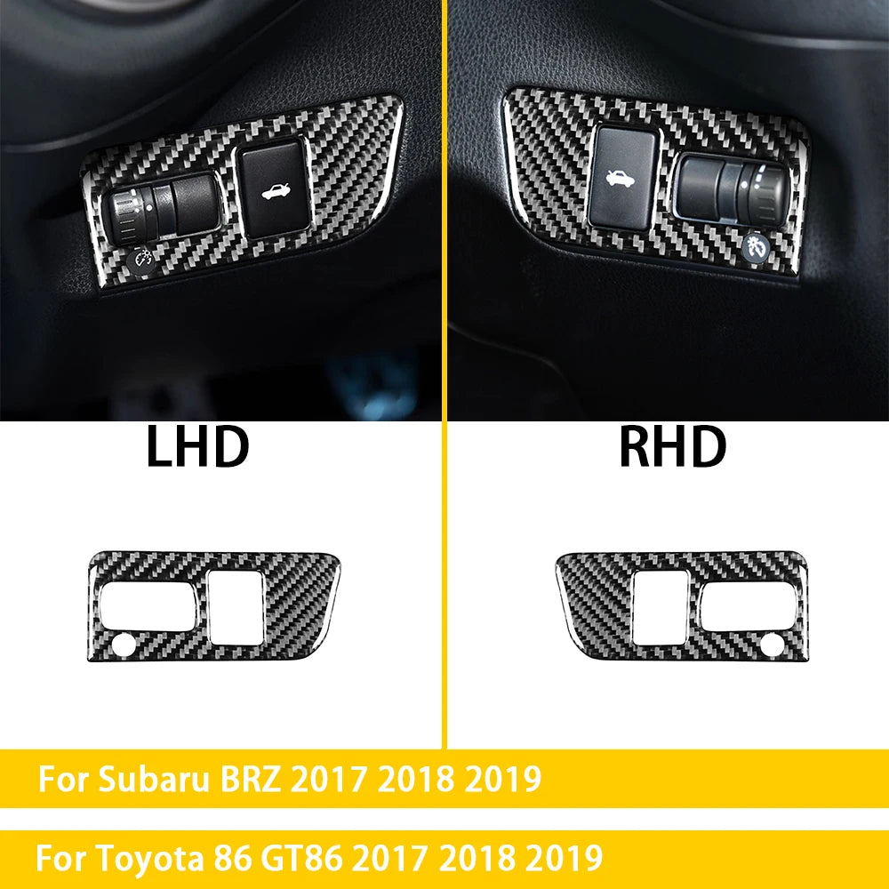 For Subaru BRZ Toyota 86 GT86 2017 2018 2019 Carbon Fiber Car Accessories Gear Shift Cup Holder Air Conditioning Trim Sticker