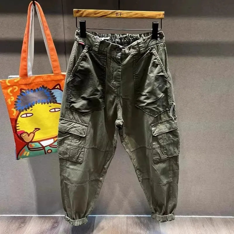 Men's Loose Fit Warm Winter Casual Pants American High Street Style Workwear Trousers Autumn Winter Collection Fashion Brand