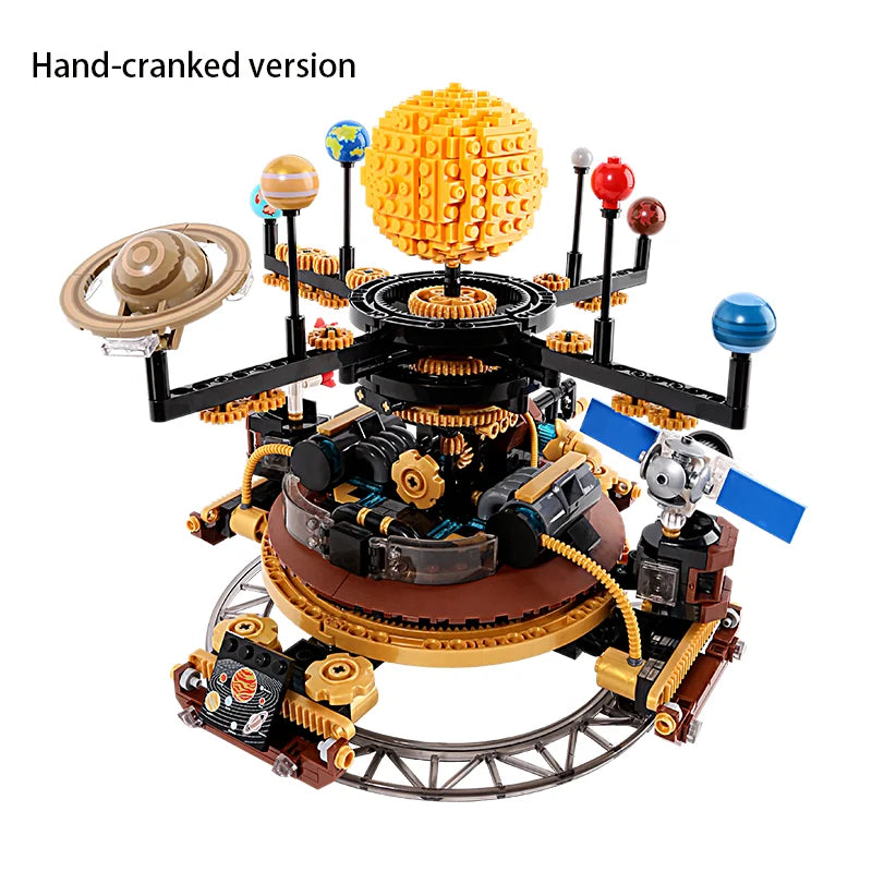 946PCS Electric Solar System Planetarium MOC Building Blocks DIY STEM Educational Home Decor Toy Kids Birthday Gift