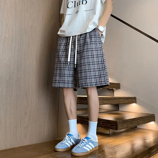 2026 Summer New Plaid Design Casual Drawstring Shorts