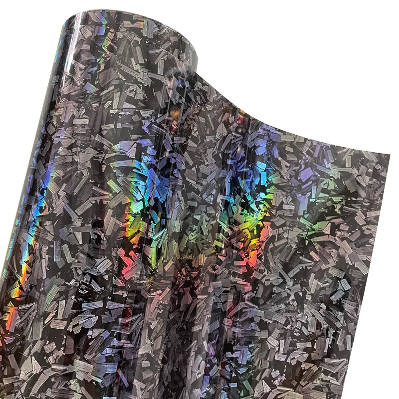 Premium PET Gloss Forged Carbon Fiber Vinyl Wrap Roll Self Adhesive Decal Vehicle Car Wrapping Foil