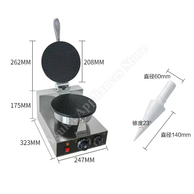 Crispy Ice Cream Cone Maker Commercial Ice Cream Waffle Cone Machine Wafer Biscuit Machine Automatic Egg Roll Making Machine