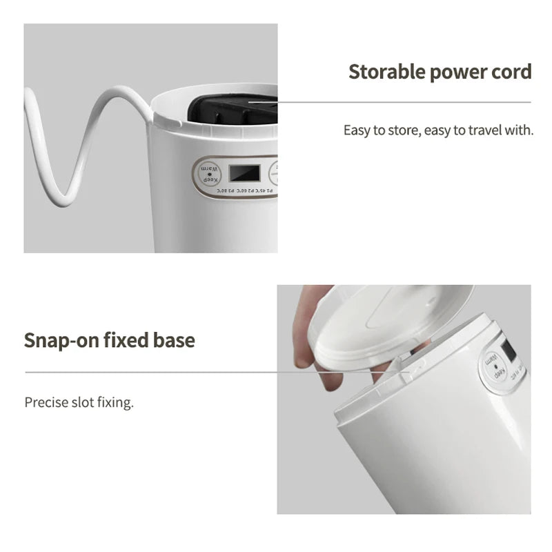 Portable Electric Kettle travel Kettle Stainless Steel Mini Electric Water Bottle Cup For Boil Hot Water Baby Milk Powder