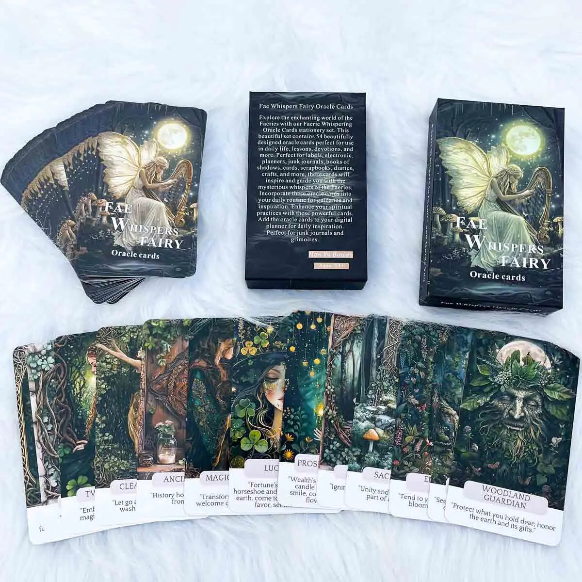 Fae Whispers Fairy Oracle Cards Set, 54 Tarot Cards Enhance Your Mystical Journey Games