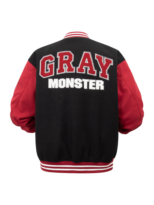 Men's Letterman Jacket Vintage Vasity Baseball Coat Casual Streetwear Outerwear with 'G' Letter Embroidery & Inner Pocket