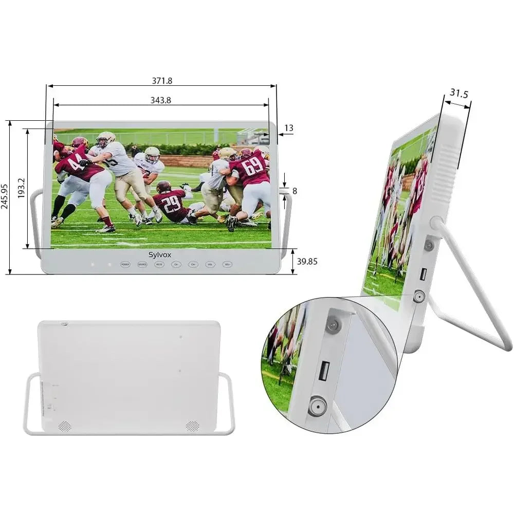 15.6" Portable TV, 1080P Smart TV, 10000mAh Battery (6H), Rechargeable, IP66 Waterproof, Supports Apps & Voice Control. Perfect