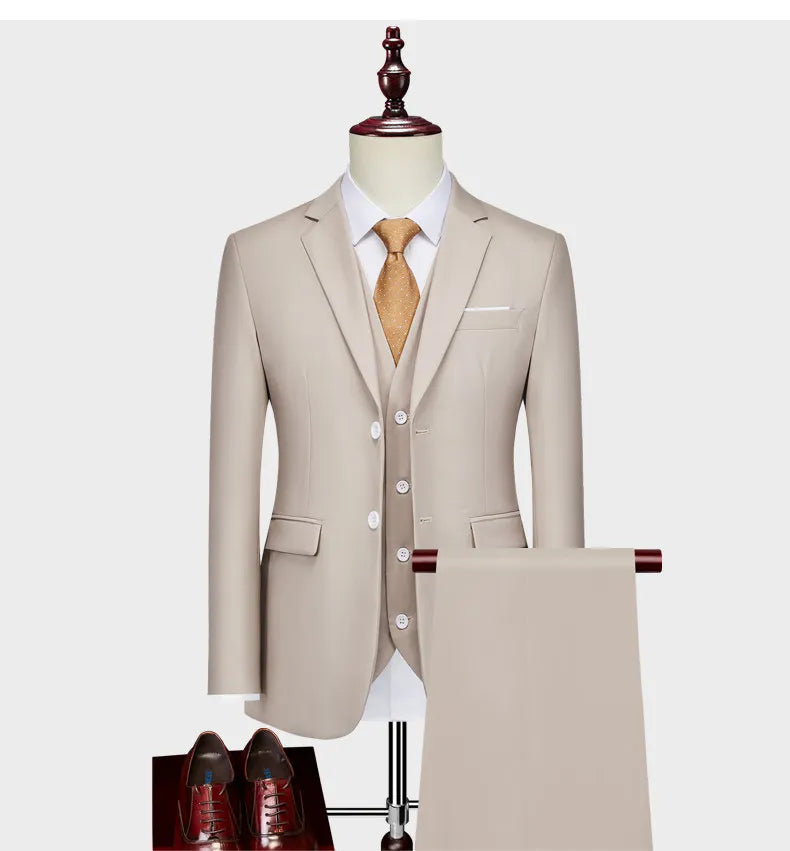 Top Rated Suits for Men | Luxury Slim Fit 3-Piece Suit, Hot Selling Wedding Wear