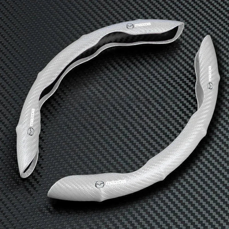 Car Steering Wheel Cover Carbon Fiber Sports Ultra-thin Non-slip Card Cover for Mazda 2 3 CX-3 CX-5 MX-5 BT-50 ATENZA CX-8 MX-30