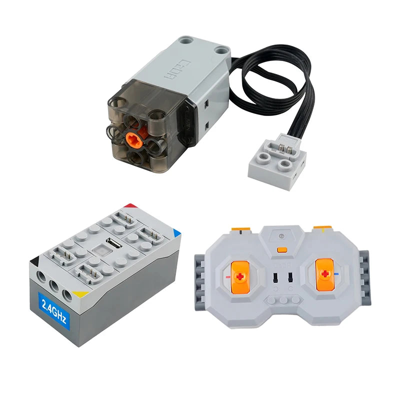 CaDA Technical-Compatible L Motor Upgrade Kit with Remote Controller for Building Blocks Car Model DIY Projects