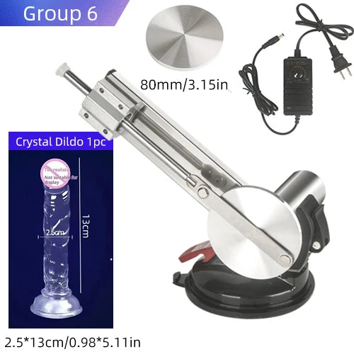 Reciprocating Sex Machine Dildo Stroke 65mm Mini Telescopic Sex Machine with Dildo Masturbation Sexual Kits with 80mm Plate
