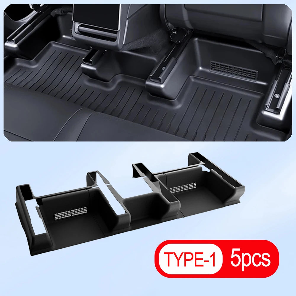 For Tesla Model Y Juniper 2025 2026 TPE Under Seat Corner Guard Seat Slide Rails Protector Cover Anti-Kick Flocking Accessories
