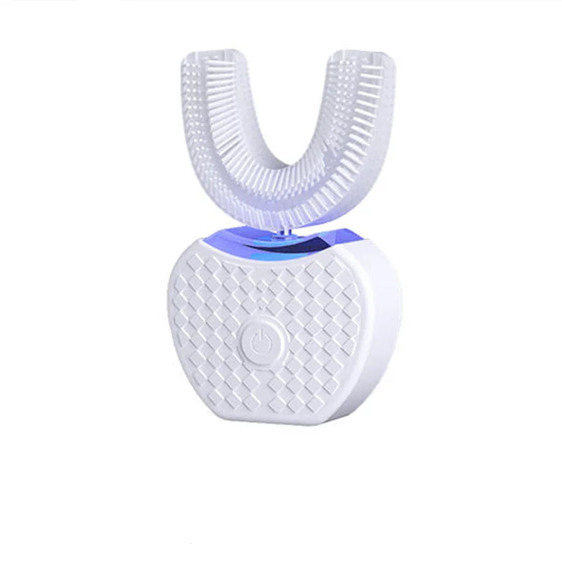 U-shaped electric toothbrush with ultrasonic oral cleaner, featuring soft bristles and an adult whitening tool