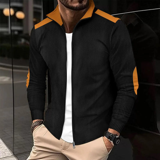 Autumn And Winter Europe And The United States Men's Long-Sleeved Jacket New Casual Stand Collar Piece Cotton Jacket Zippershirt
