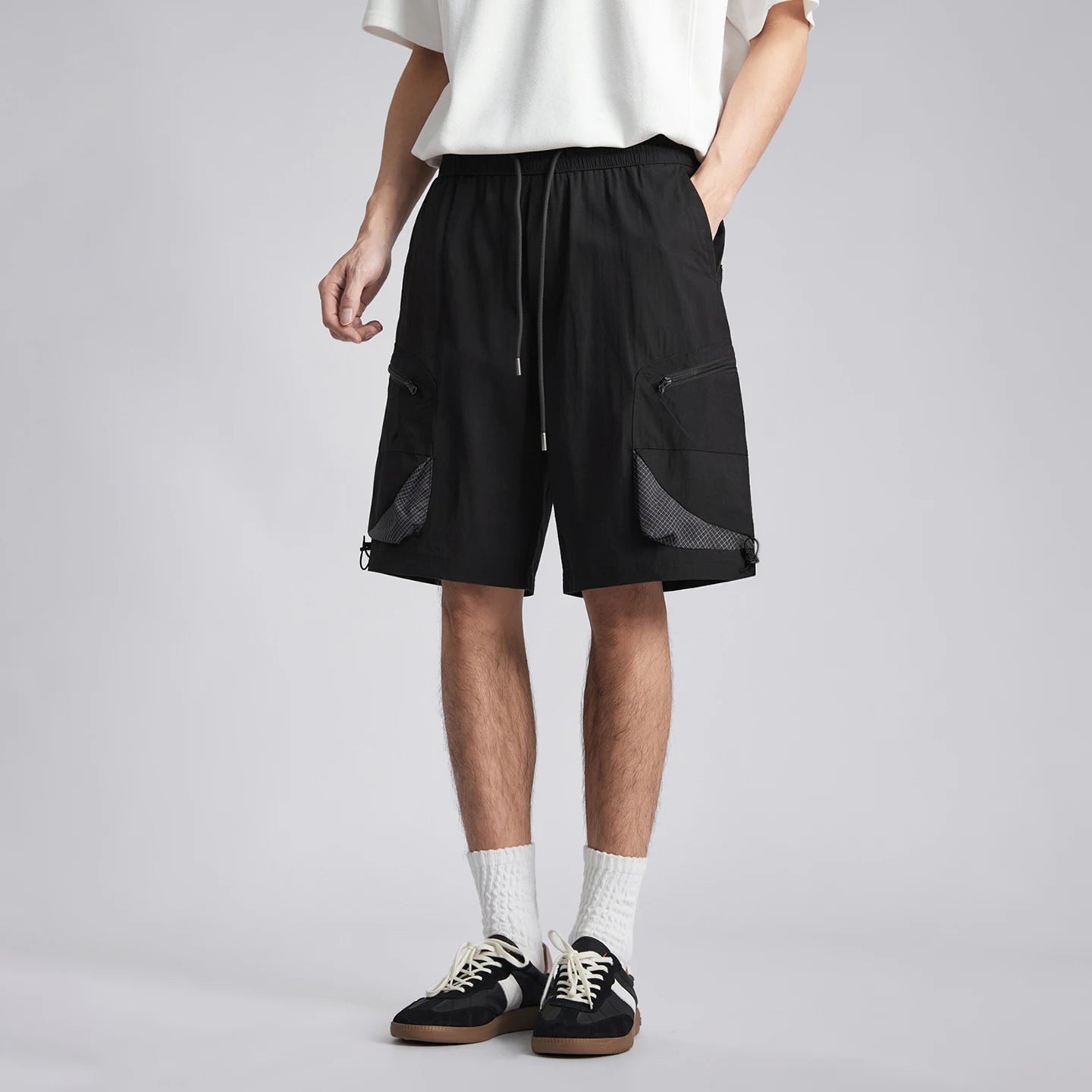 Fashion Men Quick Dry Breathable Outdoor Cargo Shorts 2026 Summer Loose Multi Pocket Retro Casual Commute Five Points Shorts