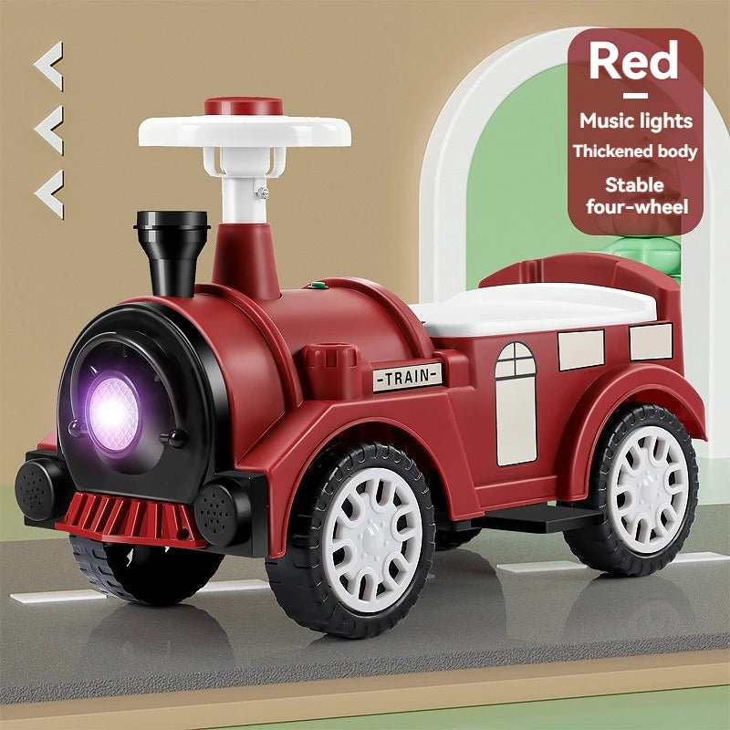 Ride on Toys for Kids Ride On Train with Lights & Music Retro Balance Bike Balance Car Toy Birthday Gift for Toddlers Boys Girls