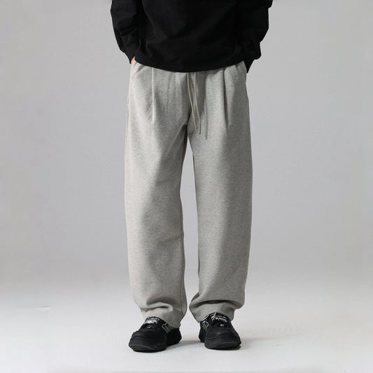 Mens Japanese Streetwear Joggers Straight Leg Solid Color Oversized Sweatpants Casual Loose Fit Sporty Pants Fashion Trousers