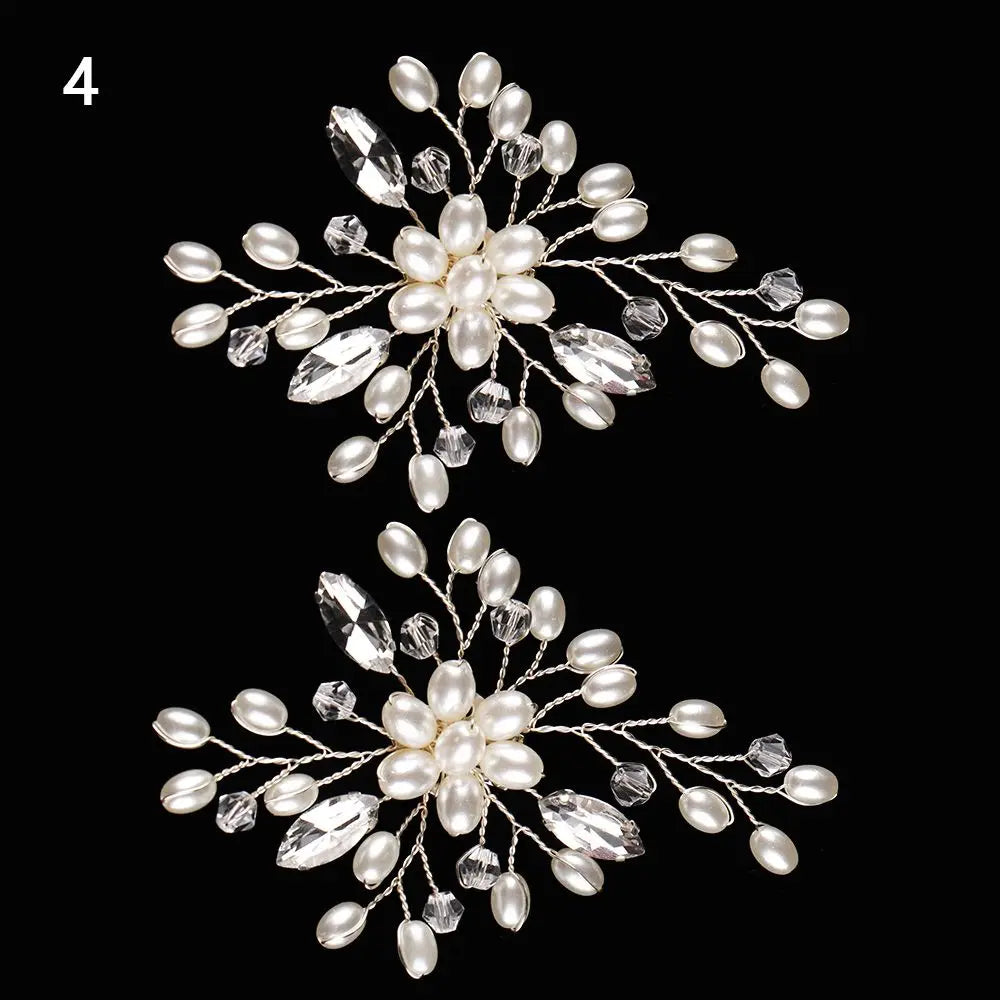 1Pair Wedding Shoes Decorations Pearl Shoes Clip High Heel Shiny Clips Charm Buckle Rhinestone Brooch Bride Pendant Accessories