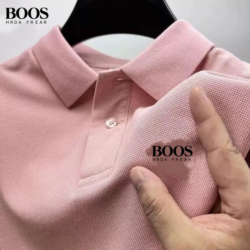 New Men's High-Quality Short-Sleeved Polo Shirt, Summer Fashion, Casual, Comfortable, Breathable Top