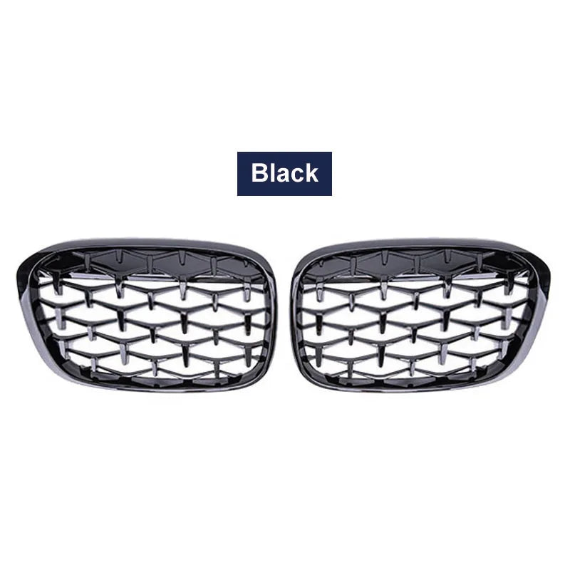 Front Kidney Car Diamond Racing Grilles For BMW X1 F48 F49 2016-2019 Meteor Style Parts AUTO Accessories