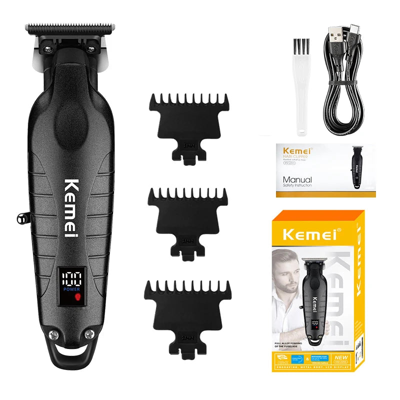 Kemei KM-2293 7000RPM Barber Professional Electric Hair Clipper Trimmer Cordless USB Charging Rechargeable Hair Clippers