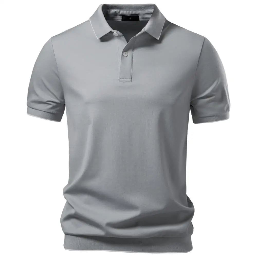 AIOPESON Tencel Polo Shirt Men‘s Solid Color Old Money Design Premium Fabric Skin Friendly Cool Breathable Soft Wear