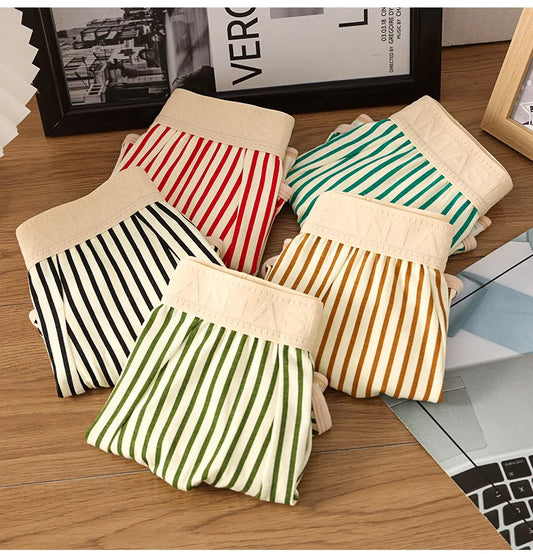 3pcs Pure Cotton Mens Boxer Briefs Males Strip Underwears Boy Comfortable Underpants Mans Breathable PantiesTeenage Boxer Shorts