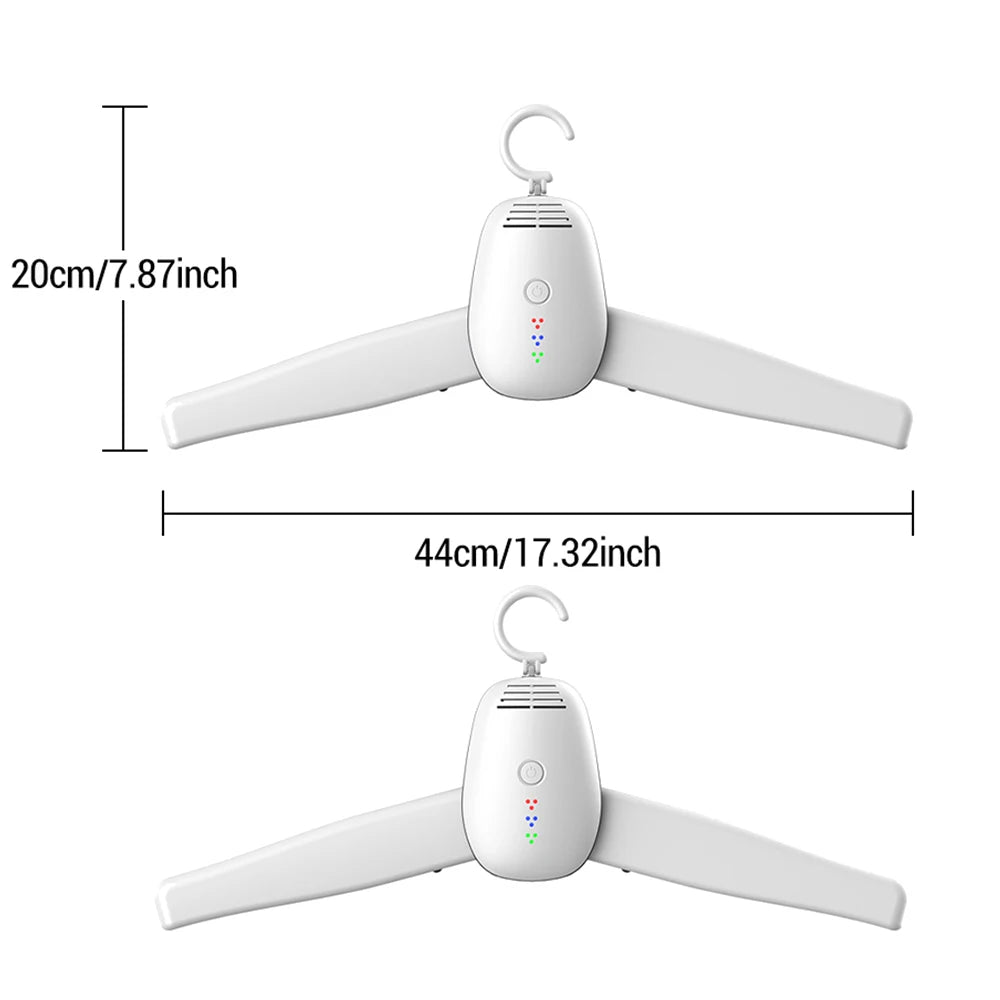 1/2 Portable Electric Clothes Dryer Hanger Warmer 220V Outdoor Travel Garment Clothing Shoes Heater Quickly Drying & Sterilizing