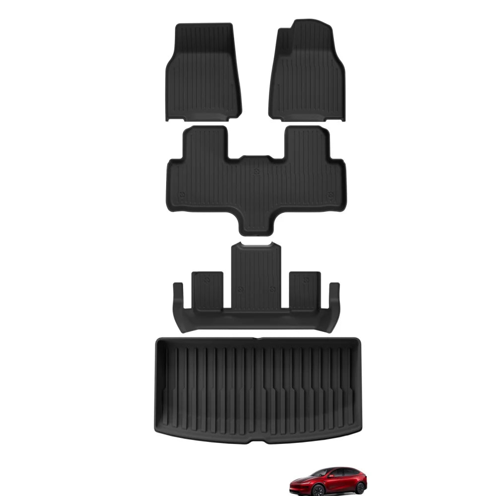 Smabee Right Drive for Tesla Model YL 6seats RHD 2025 2026 Car Floor Mats Cargo Liner Trunk Pad TPE 3D Waterproof Accessories