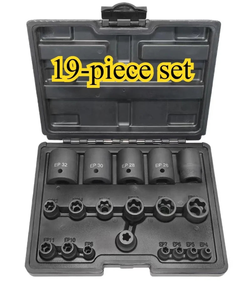External Torx Plus Socket Set 5 and 6 Point Socket EP4, EP5 - EP32 1/2'' 3/8'' 1/4'' for Tesla Battery Pack Screw Removal Tool