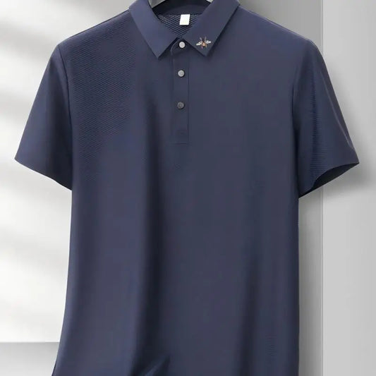 Luxury Men Short-Sleeved Polo Shirt Lapel Button Slit Hem Embroidery Designer Edition Korean-Style Leisure Fashion Men'sClothing