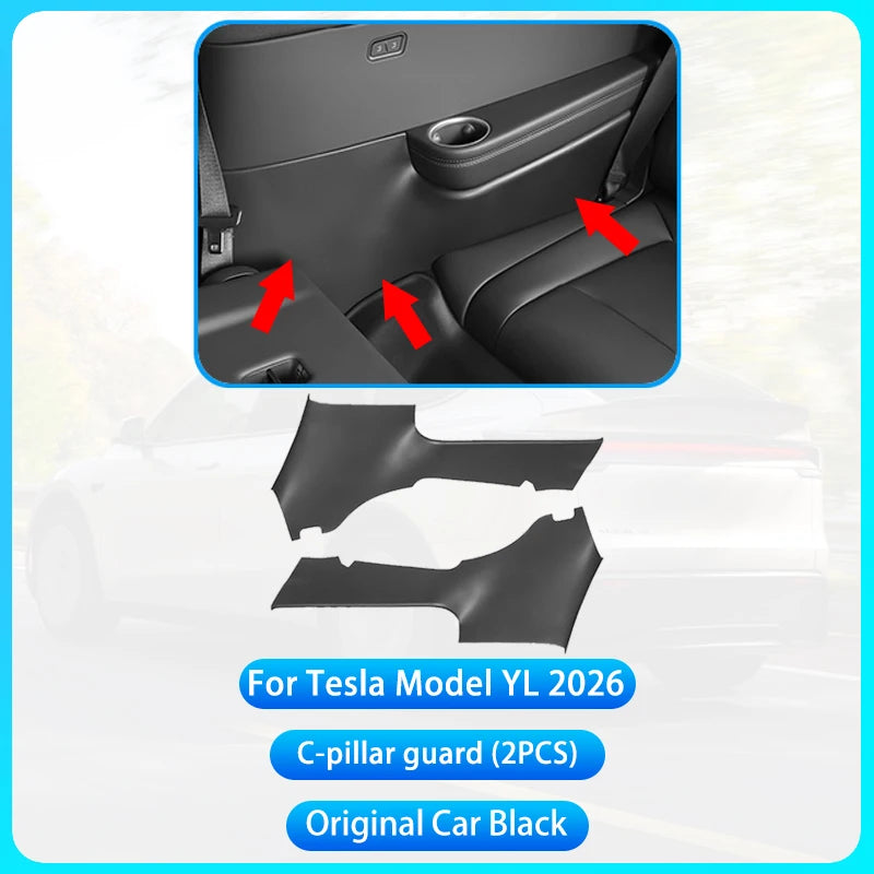 For Tesla Model YL Launch 2026 TPE Front Rear Door Sill Protector Threshold Strip Anti-kick Guard Panel Interior Decoration Set