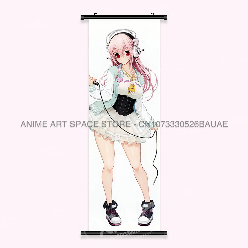 Video game Wall Artwork Canvas Scrolls Picture Anime Movie Role Poster Hanging Painting Print Home Decoration For SUPER SONICO