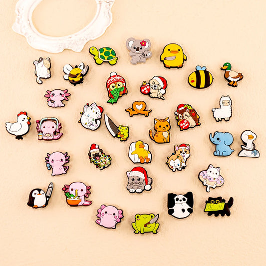 20/50/100pcs PVC Random Cartoon Shoe Charms Classic Cartoon Animal Shoe Decorations Accessories Pins for Women Men Kids Charms