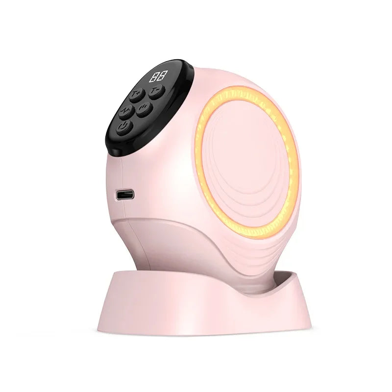 Facial Skin Tightening Device EMS Microcurrent Red Light Heating Vibration Anti-Wrinkle Face Beauty Machine Rechargeable