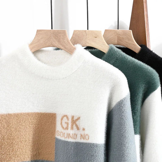 Sweaters men 2025 Winter Letter pattern thick sweater men Student youth sweaters autumn Men's wool pullovers full size S-3XL