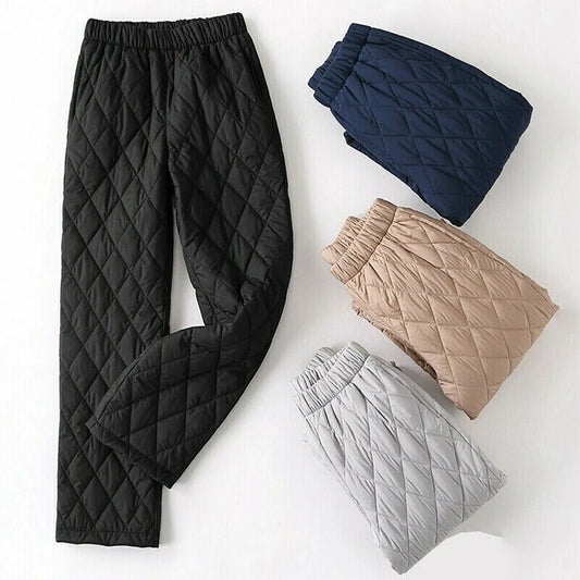 2025Women Winter Down Cotton Pants Large Size Thicked Thermal Quilted Cotton Trousers Middle Aged Elderly Mama Warm Pants M-3XL