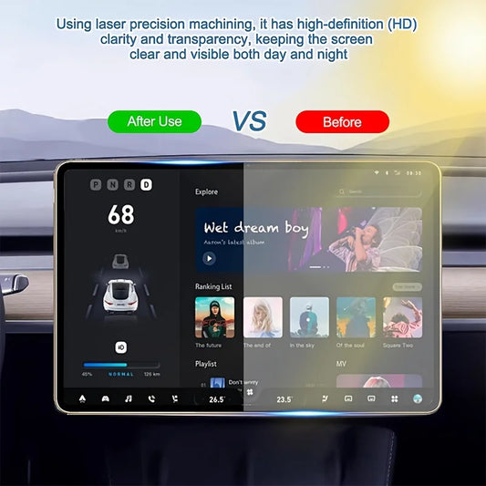 For Tesla Model 3 Y Highland 2025 HD Tempered Glass Screen With Dust-Free Film Touch Screen Protection Steel Glass Film
