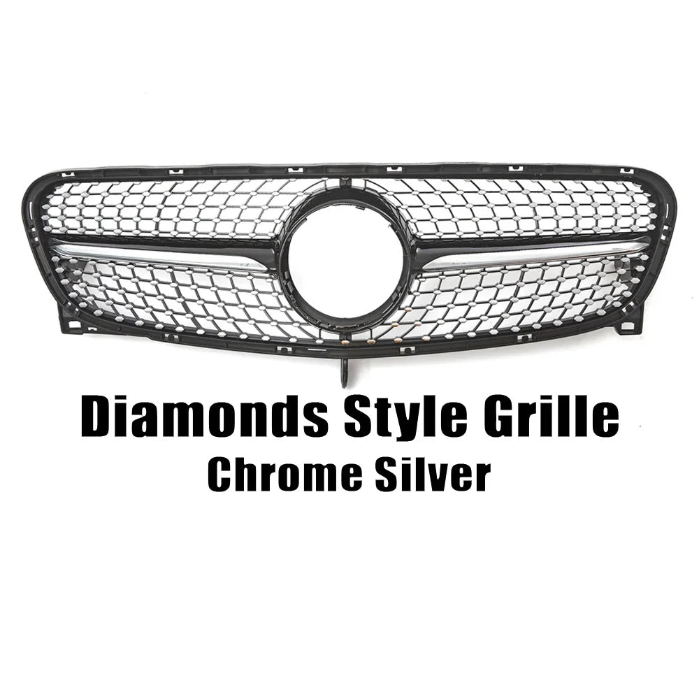 XVIP Chrome Diamonds Style Racing Grille For Mercedes Benz GLA-Class X156 GLA180 GLA200 GLA250 2014-2016 GTR Style Bumper Grille