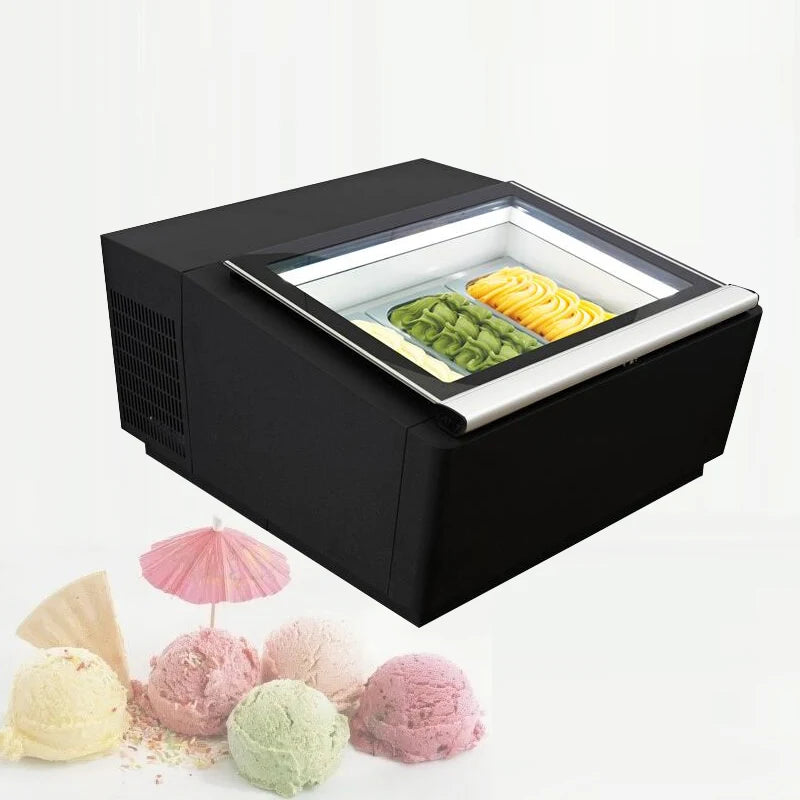 Stainless Steel Refrigerated Popsicle Showcase Refrigeration Equipment Freezer Table Ice Cream Display Cabinet